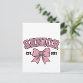 Senior 2025 Coquette Class of 2025 Pink Bows Ankündigungspostkarte (Stehend Vorderseite)