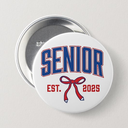 Senior 2025 Coquette Class of 2025 Pink Bows Button (Vorne & Hinten)