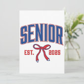 Senior 2025 Coquette Class of 2025 Pink Bows Einladung (Stehend Vorderseite)