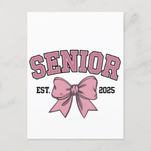 Senior 2025 Coquette Class of 2025 Pink Bows Postkarte