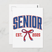 Senior 2025 Coquette Class of 2025 Pink Bows Postkarte (Vorne/Hinten)