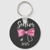 Senior 2025 Coquette Class of 2025 Pink Bows Schlüsselanhänger (Vorderseite)