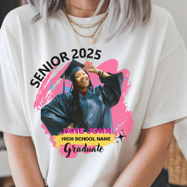 Senior 2025 Foto and Name Personalisiert Abschluss Tri-Blend Shirt