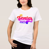 Senior 2025 Graduate Retro Rainbow Tri-Blend Shirt (Vorderseite)