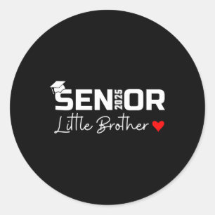 Senior 2025 Little Brother Graduate Heart Cl von 2 Runder Aufkleber