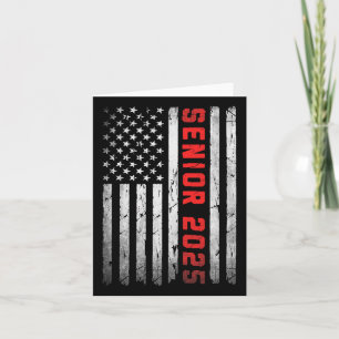 Senior 2025 Patriotic American Flag Abschluss Cl Karte