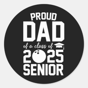 Senior 2025 Proud Vater einer Cl von 2025 Bowling Runder Aufkleber