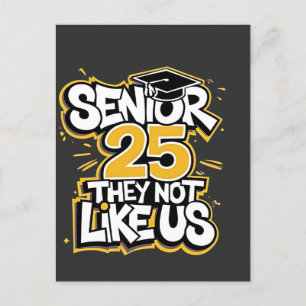 Senior 2025 Sie nicht wie U Abschluss Graduate Feiertagspostkarte