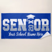 Senior 2025 Strandtuch jeder Schule Farben (Vorderseite)