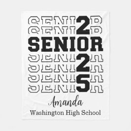 Senior 2025 Velveteen Plush Blanket, Personalisier Fleecedecke