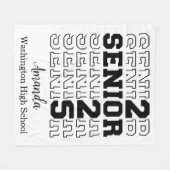 Senior 2025 Velveteen Plush Blanket, Personalisier Fleecedecke (Vorderseite (Horizontal))