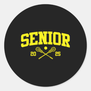 Senior 2025 Vintage Sports Klasse Von 2025 Lacross Runder Aufkleber