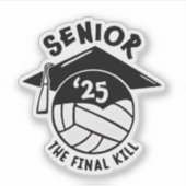Senior 2025 Volleyball-Abschluss Aufkleber (Vorderseite)