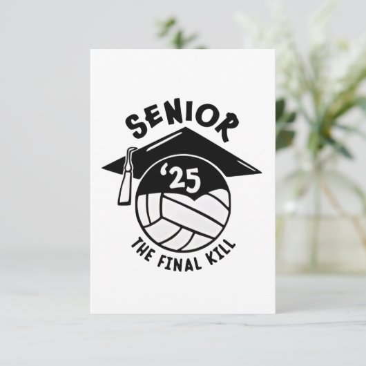 Senior 2025 Volleyball-Abschluss Dankeskarte (Stehend Vorderseite)