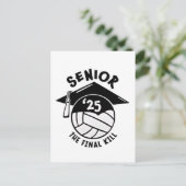 Senior 2025 Volleyball-Abschluss Einladungspostkarte (Stehend Vorderseite)