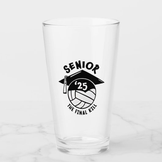 Senior 2025 Volleyball-Abschluss Glas (Vorderseite)