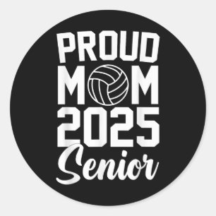 Senior 2025 Volleyball Mama High School Abschluss Runder Aufkleber