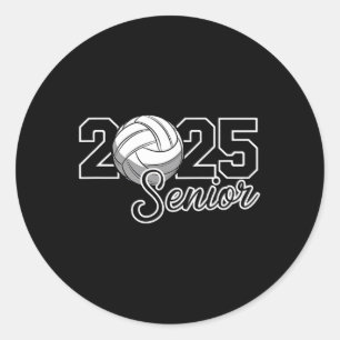 Senior 2025 Volleyll Mama High School Abschluss Ou Runder Aufkleber