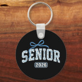 Senior 2026 Abschluss Blumenmuster Schlüsselanhänger (Vorderseite)