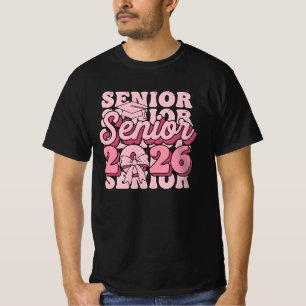Senior 2026 Abschlussjahrgang 2026 Coquette Rosa S T-Shirt