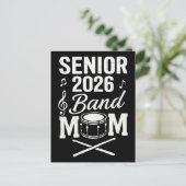 Senior 2026 Band Mom Postkarte (Stehend Vorderseite)