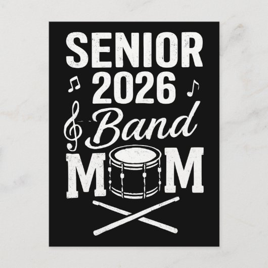 Senior 2026 Band Mom Postkarte (Vorderseite)