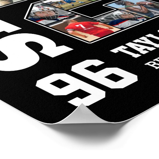 Senior 2026 Basketball Team Sports Photo Collage Poster (Ecke)