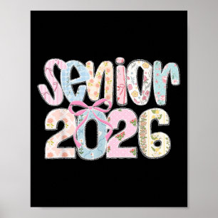 Senior 2026 Cl von 2026 Coquette Pastel Floral Lac Poster
