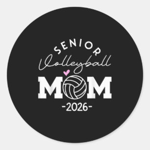 Senior 2026 Cl von 2026 Senior Mama Volleyball Gra Runder Aufkleber