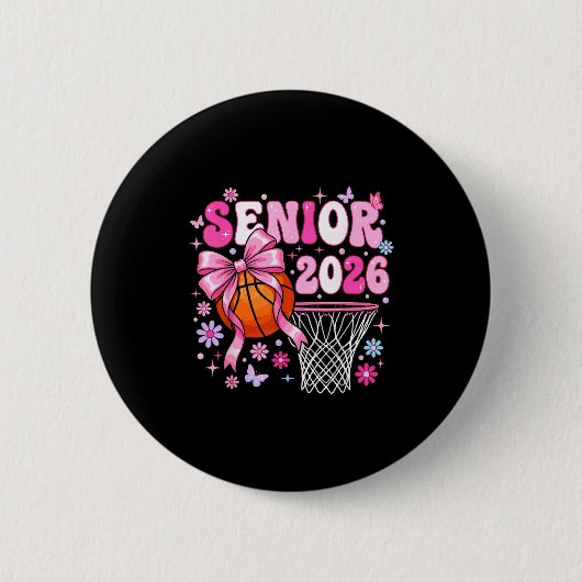 Senior 2026 class of 2026 basketball coquette bow button (Vorderseite)