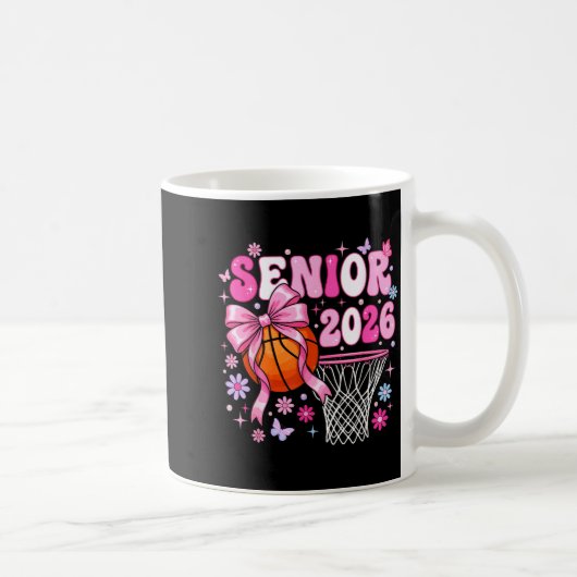 Senior 2026 class of 2026 basketball coquette bow kaffeetasse (Rechts)
