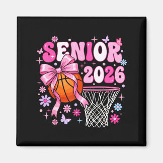 Senior 2026 class of 2026 basketball coquette bow magnet