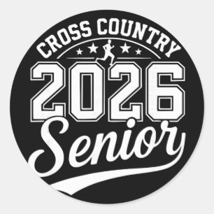Senior 2026 Cross-Country-Team-Mama Xc Oberschule Runder Aufkleber