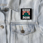 Senior 2026 Custom Retro Groovy Blume Abschluss Button (Beispiel)