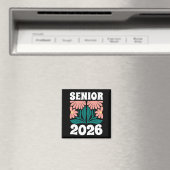 Senior 2026 Custom Retro Groovy Blume Abschluss Magnet (In Situ (Geschirrspüler))