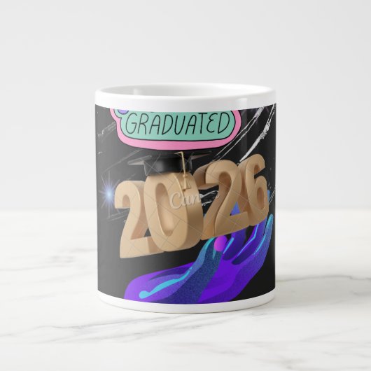 Senior 2026 Feierdesign Jumbo-Tasse (Vorderseite)