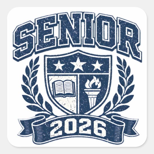 Senior 2026 – Final Year Pride College Quadratischer Aufkleber (Vorderseite)
