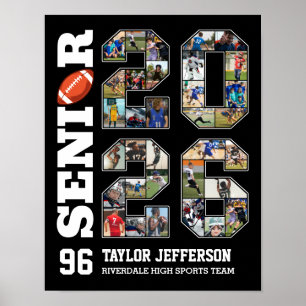 Senior 2026 Fußball-Team-Foto-Collage Poster