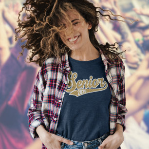 Senior 2026 Gold mit blauen Punkten Löwen T-Shirt Tri-Blend Shirt
