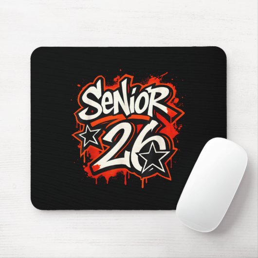 Senior 2026 Graffiti Drip Style Graduation Graphic Mousepad (Mit Mouse)