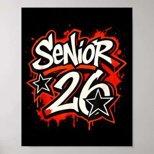 Senior 2026 Graffiti Drip Style Graduation Graphic Poster (Vorne)