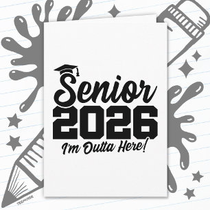 Senior 2026 Ich hau ab Lustiger Spruch zum Abschlu Karte