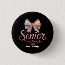 Senior 2026 Niedlich Rainbow Bow Abschluss Coquett Button