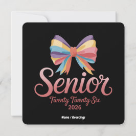 Senior 2026 Niedlich Rainbow Bow Abschluss Coquett Einladung