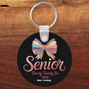 Senior 2026 Niedlich Rainbow Bow Abschluss Coquett Schlüsselanhänger