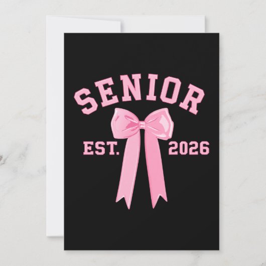 Senior 2026 Pink Bow Einladung (Vorderseite)