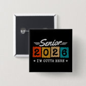 Senior 2026 Retro-Abschlusszitat Mehrfarbig Button (Vorne & Hinten)