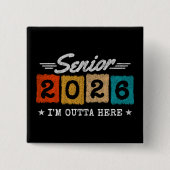 Senior 2026 Retro-Abschlusszitat Mehrfarbig Button (Vorderseite)