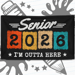 Senior 2026 Retro Graduation Quote Multicolor Banner