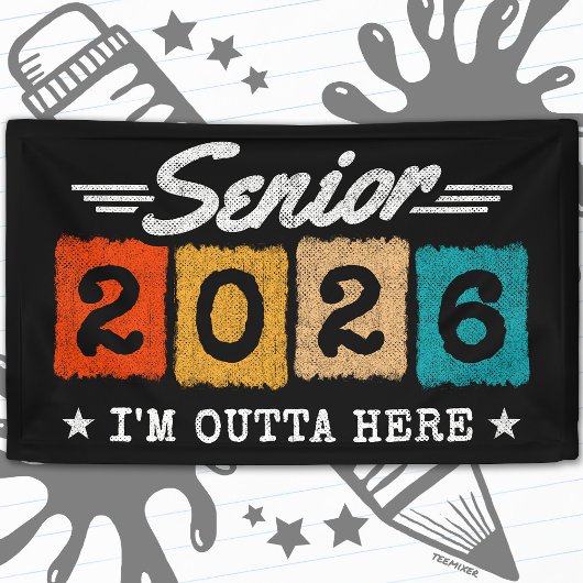 Senior 2026 Retro Graduation Quote Multicolor Banner